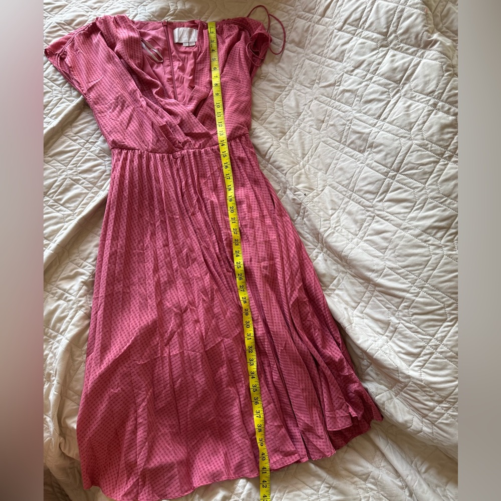 Gal Meets Glam 2 Angelica Pink Pleated Midi Dress with gingham pattern - Picture 11 of 11